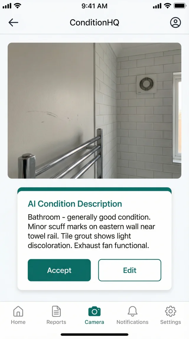 ConditionHQ AI description screen