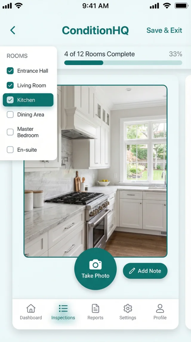 ConditionHQ room capture screen