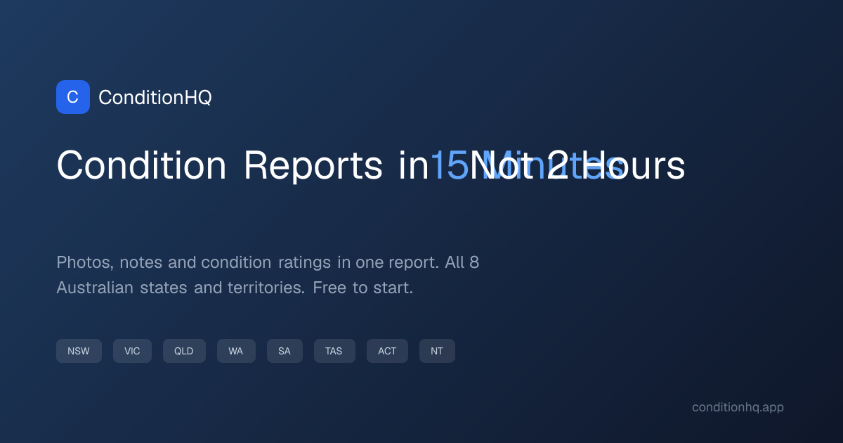 ConditionHQ: AI Condition Report App for Australia (Free Plan ...